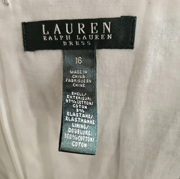 Lauren Ralph Lauren Floral Sleeveless 100% Cotton Dress Women 16 - Picture 4 of 4